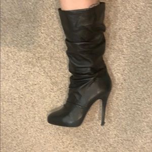 Platform leather boots